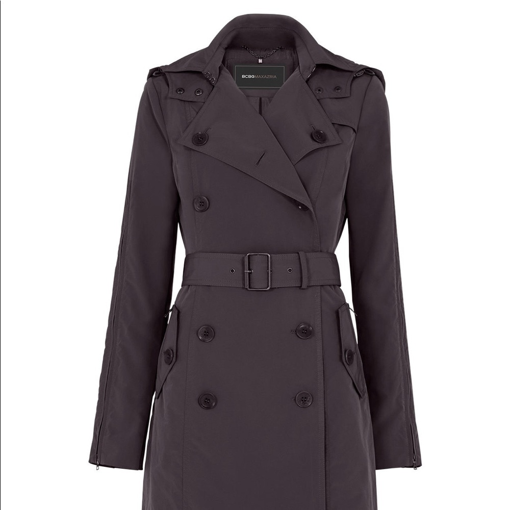 NWT BCBG Laurin Trench Black XS